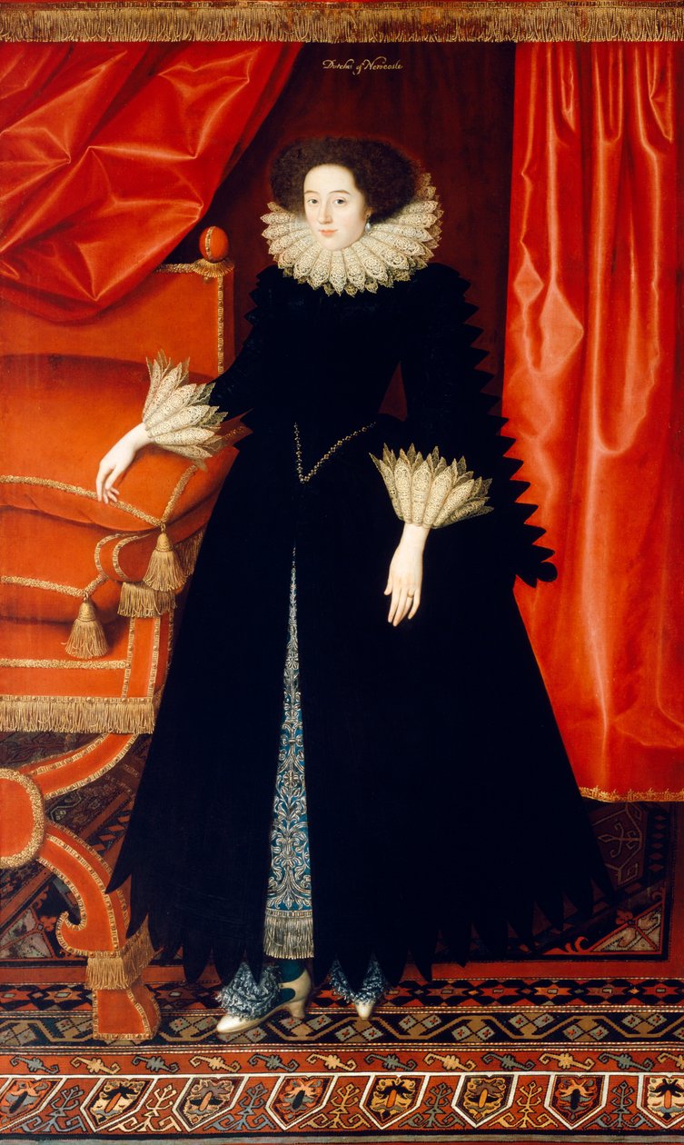 Elizabeth Bassett, Gräfin von Newcastle, ca. 1615 von William Larkin