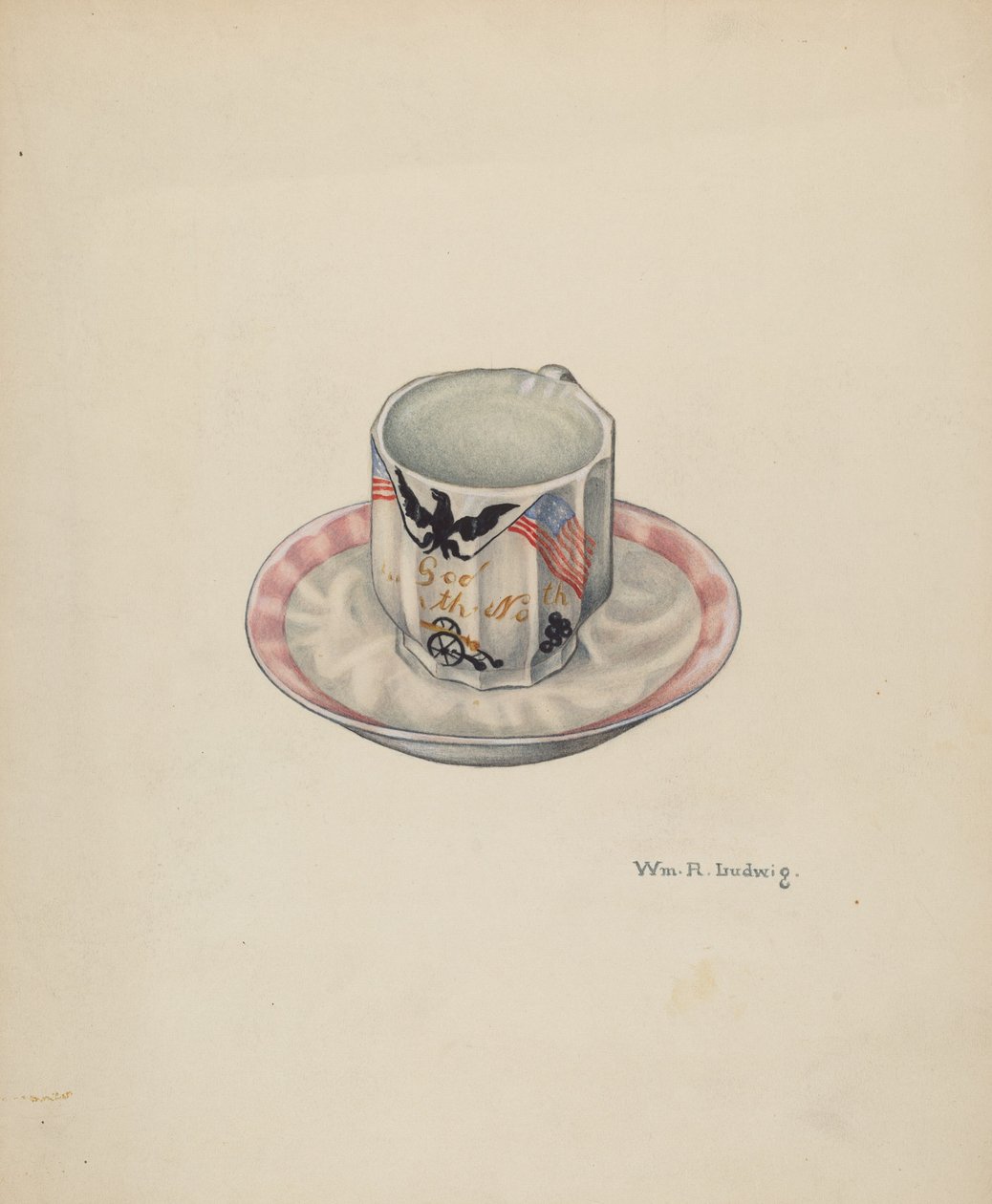 Tasse und Untertasse, ca. 1940 von William Ludwig
