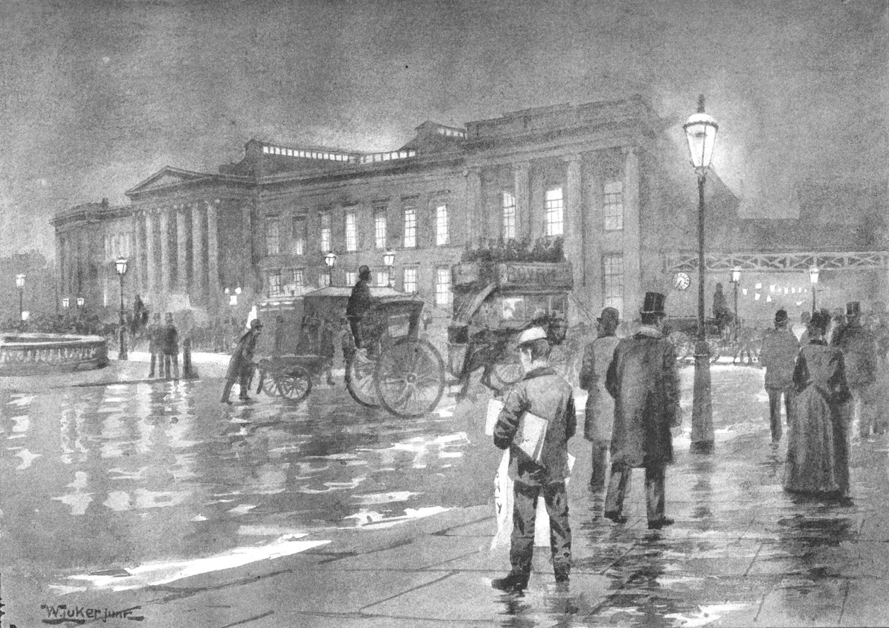 Das Hauptpostamt - Nacht, 1891 von William Luker