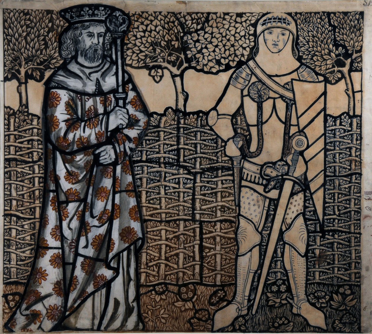 König Artus und Sir Lancelot, 1862 von William Morris