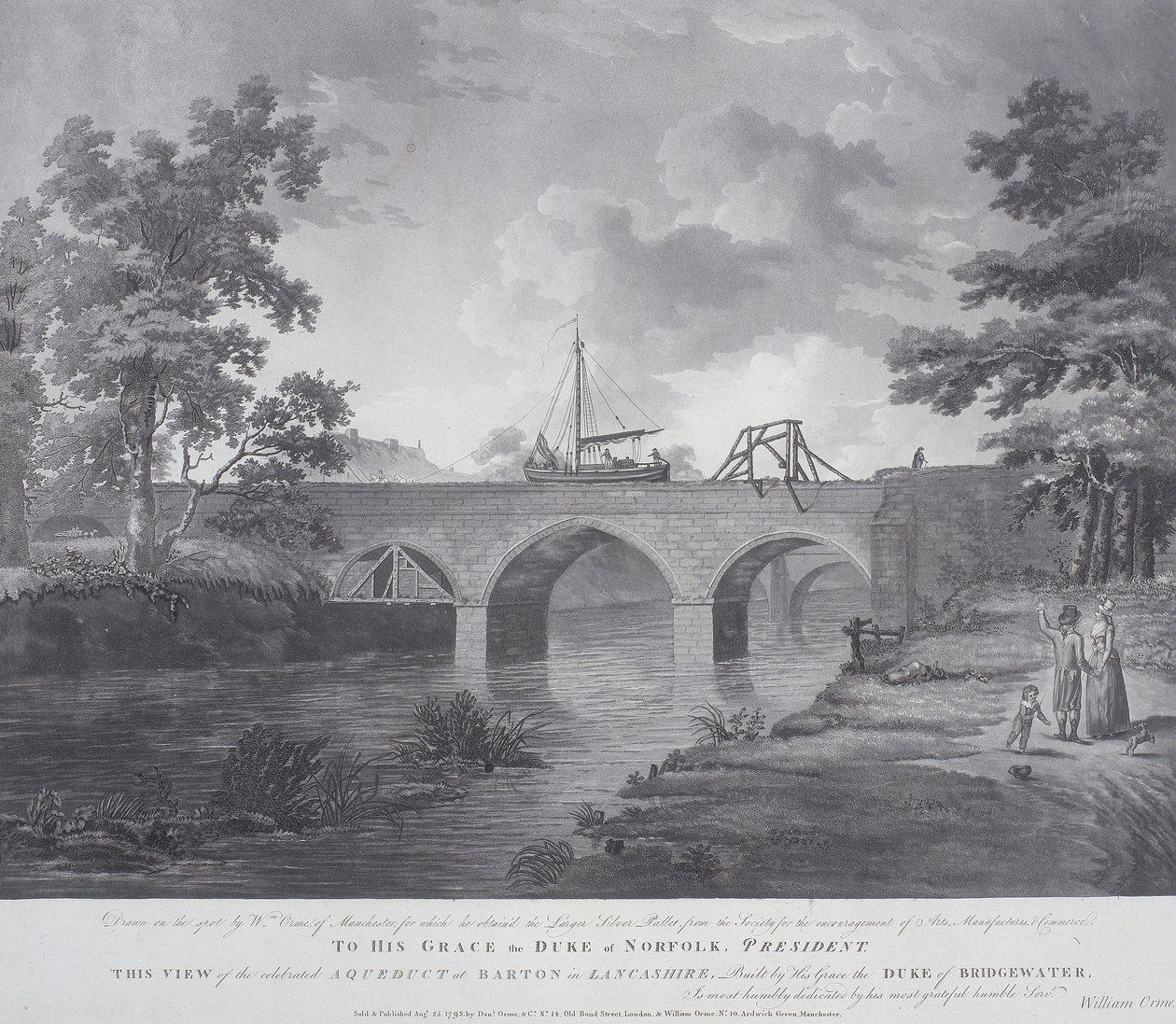 Das Aquädukt bei Barton, in der Nähe von Manchester, 1793 von William Orme