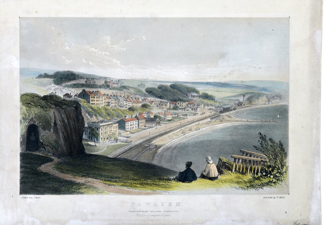 Dawlish ca. 1845 (handkolorierte Lithographie auf Papier) von William Spreat