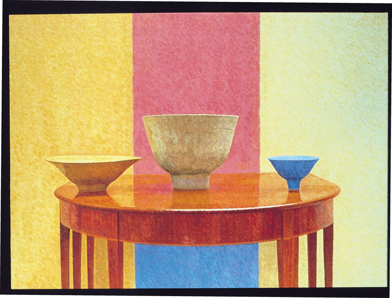 Stillleben, drei Lucie Rie Schalen von William Wilkins