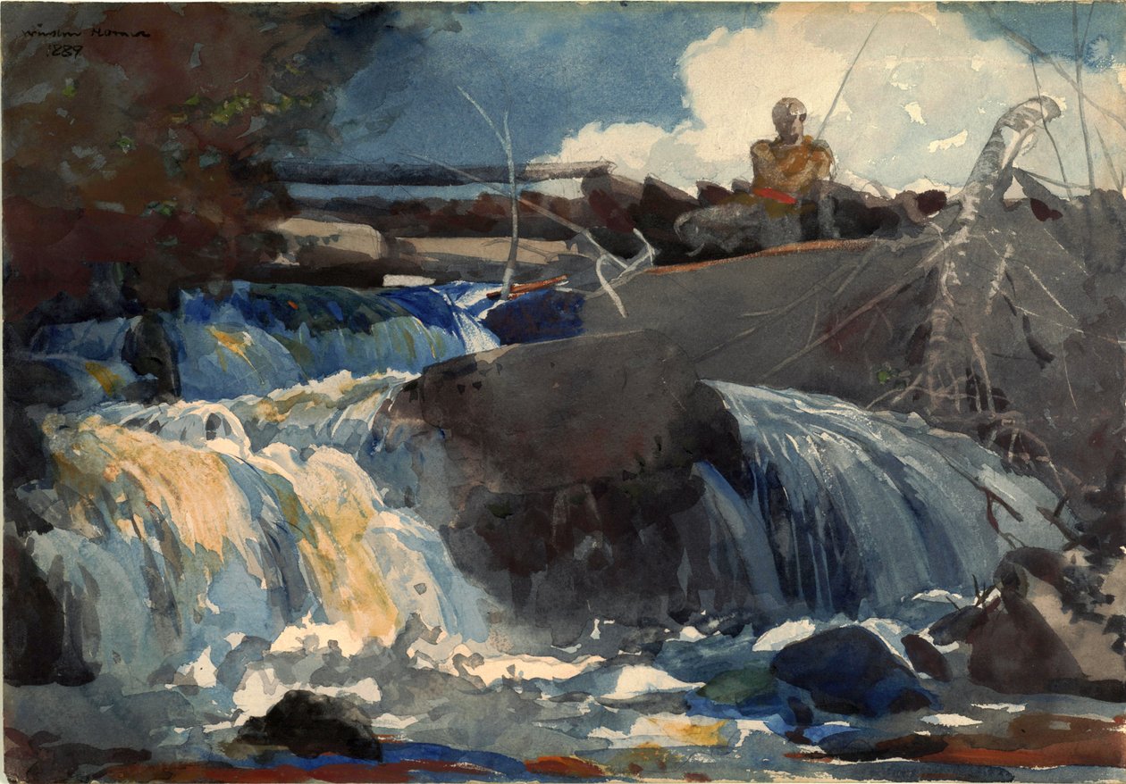 Angeln in den Wasserfällen von Winslow Homer