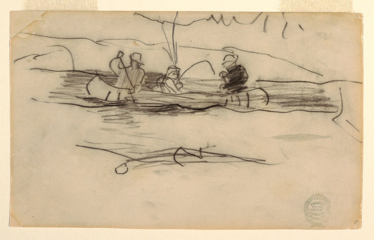 Fischer und zwei andere Männer in einem Kanu von Winslow Homer