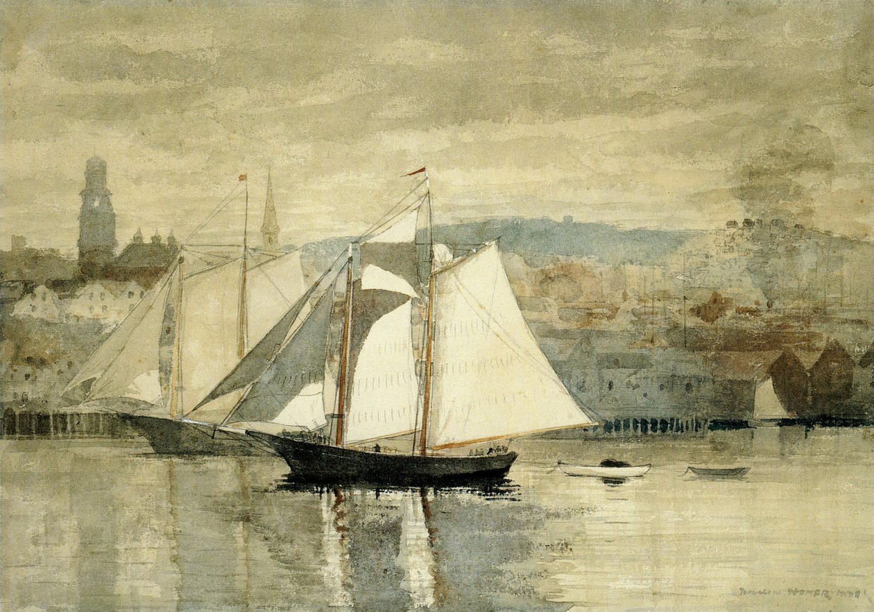 Zwei Segelboote von Winslow Homer
