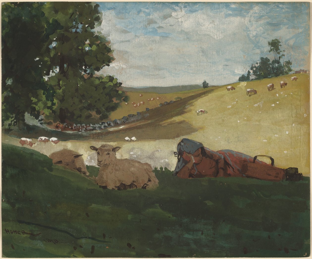 Warmer Nachmittag (Hirtin) von Winslow Homer