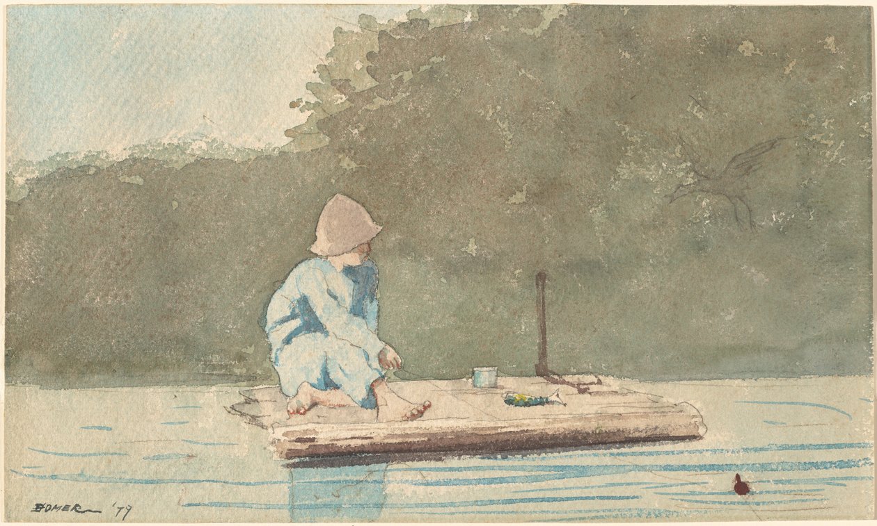 Junge auf einem Floß von Winslow Homer