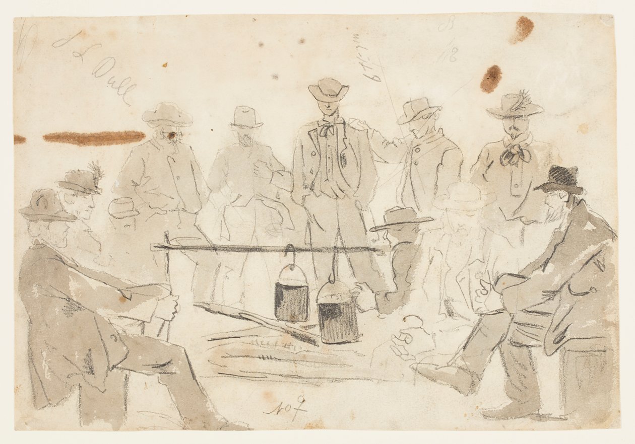 Lagerfeuer mit Soldaten von Winslow Homer