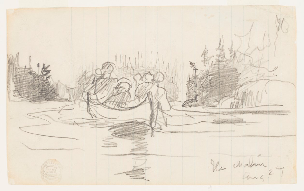Kanu mit drei Männern, Ile Maligne, Quebec von Winslow Homer