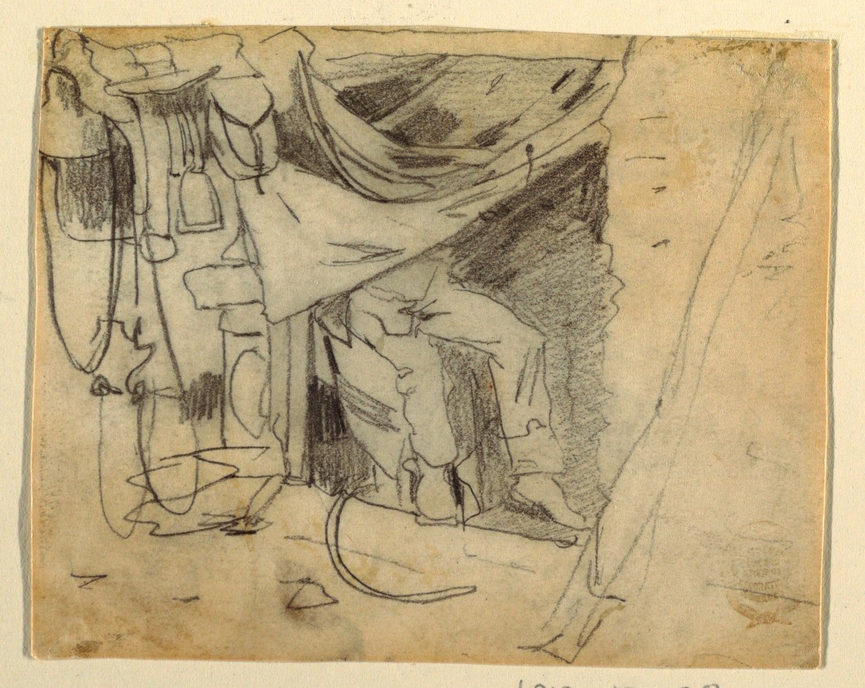 Vor einer Armeehütte, 1862 von Winslow Homer