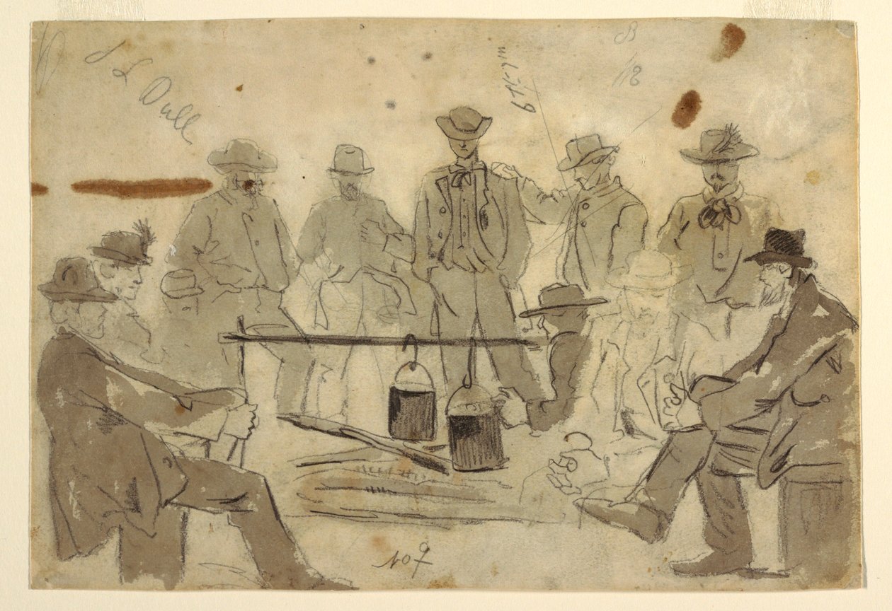 Lagerfeuer mit Soldaten, 1862 von Winslow Homer