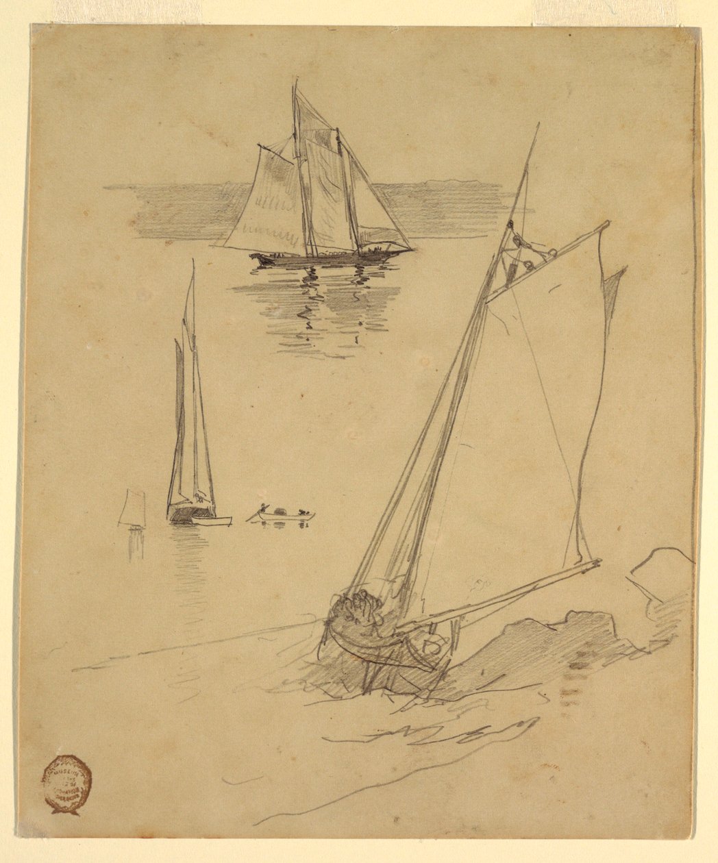 Drei Skizzen von Schonern, wahrscheinlich 1880 von Winslow Homer