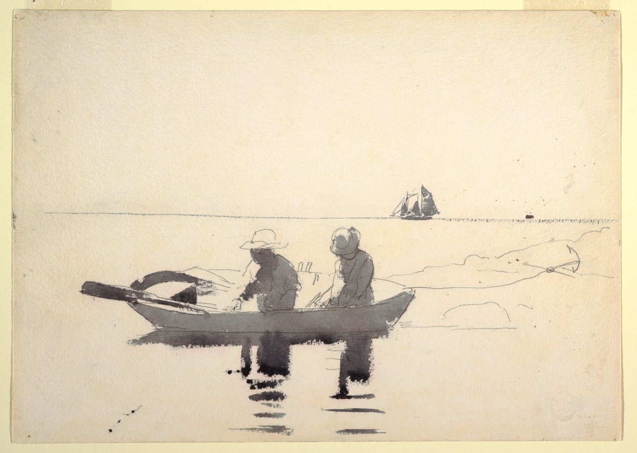 Zwei Figuren in einem Ruderboot von Winslow Homer