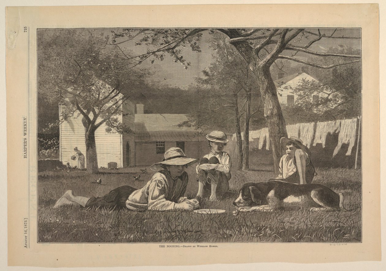 Grafikdesign, "The Nooning", August 1873 von Winslow Homer