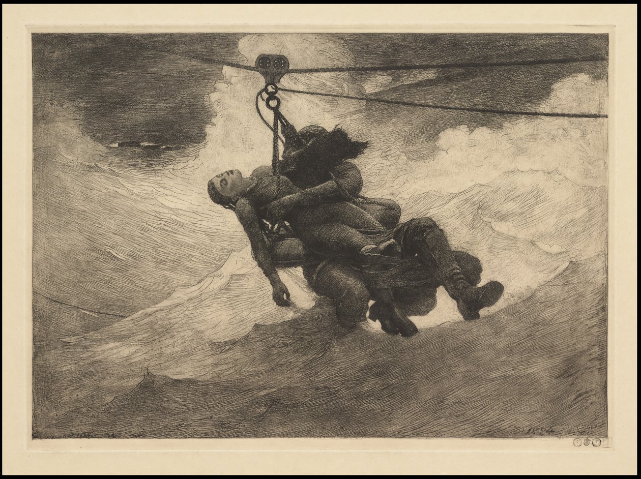 Lebenslinie, 1884, wahrscheinlich gedruckt ca. 1940 von Winslow Homer