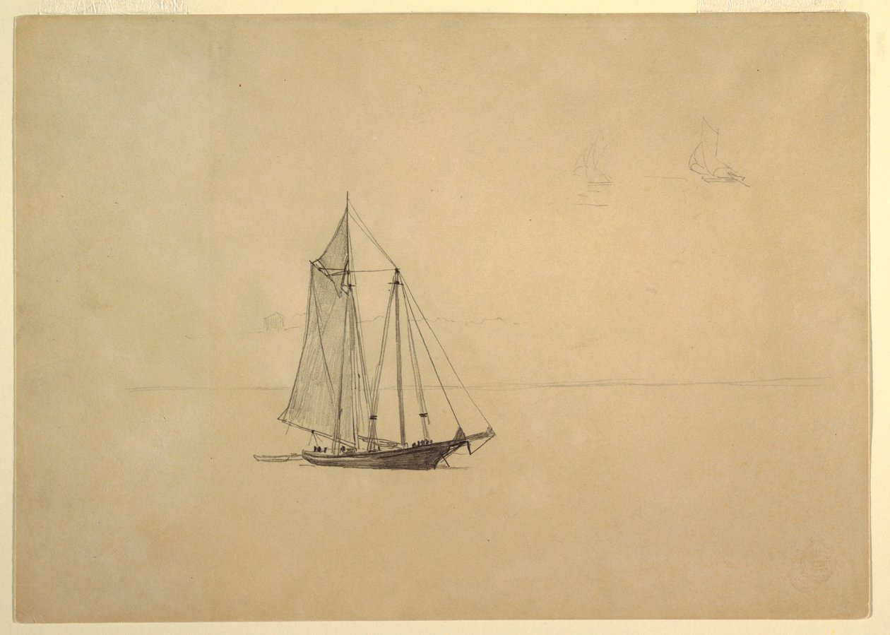 Schoner mit Beiboot von Winslow Homer