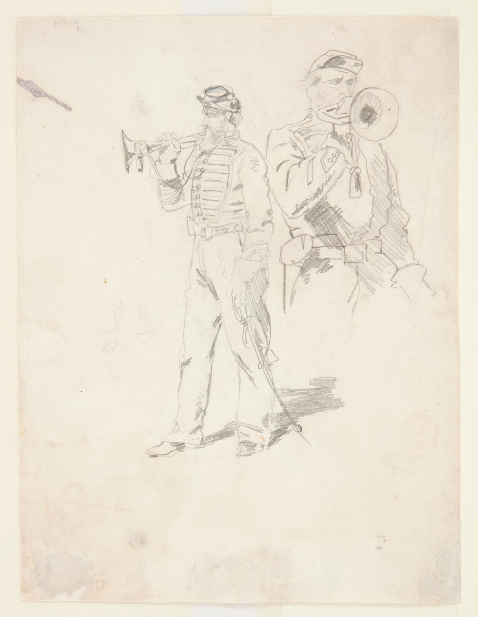 Zwei Studien eines Trompeters von Winslow Homer