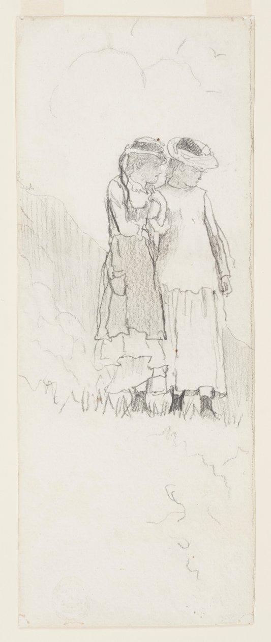 Zwei junge Mädchen auf einem Feld von Winslow Homer