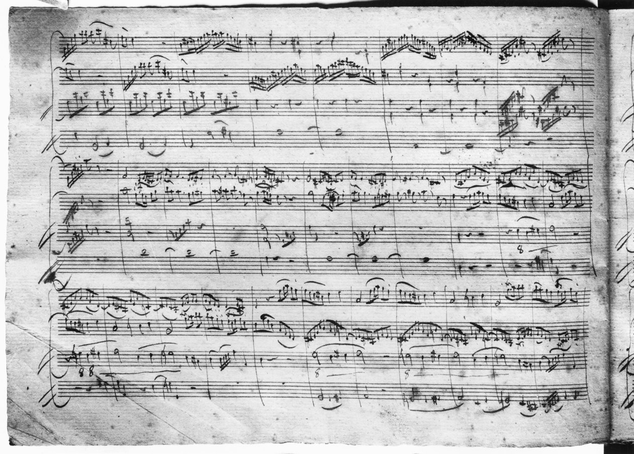 Trio in G-Dur für Violine, Cembalo und Violoncello (K 496) 1786 (2. Seite) von Wolfgang Amadeus Mozart