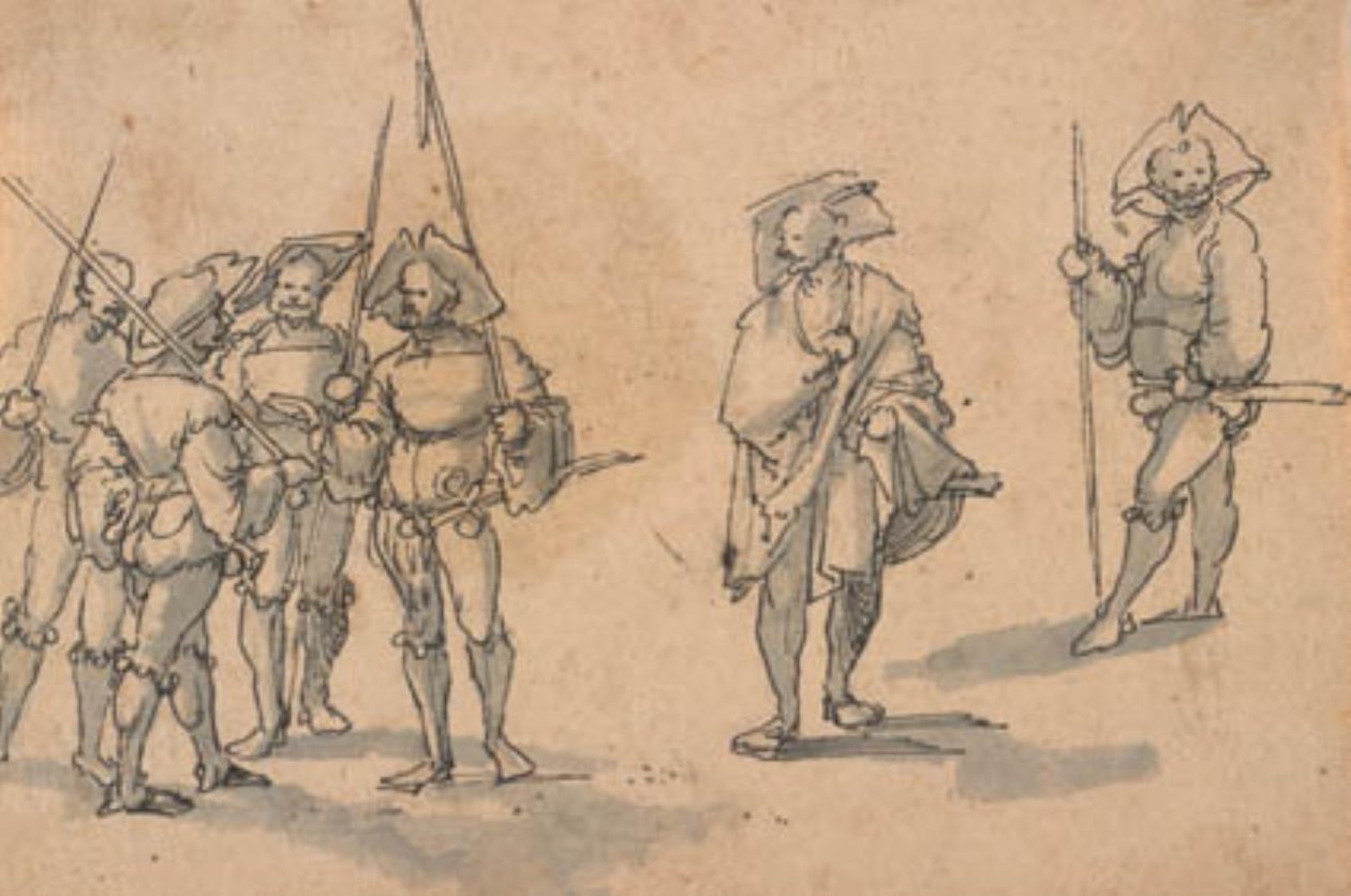 Sechs Landsknechte von Wolfgang Huber