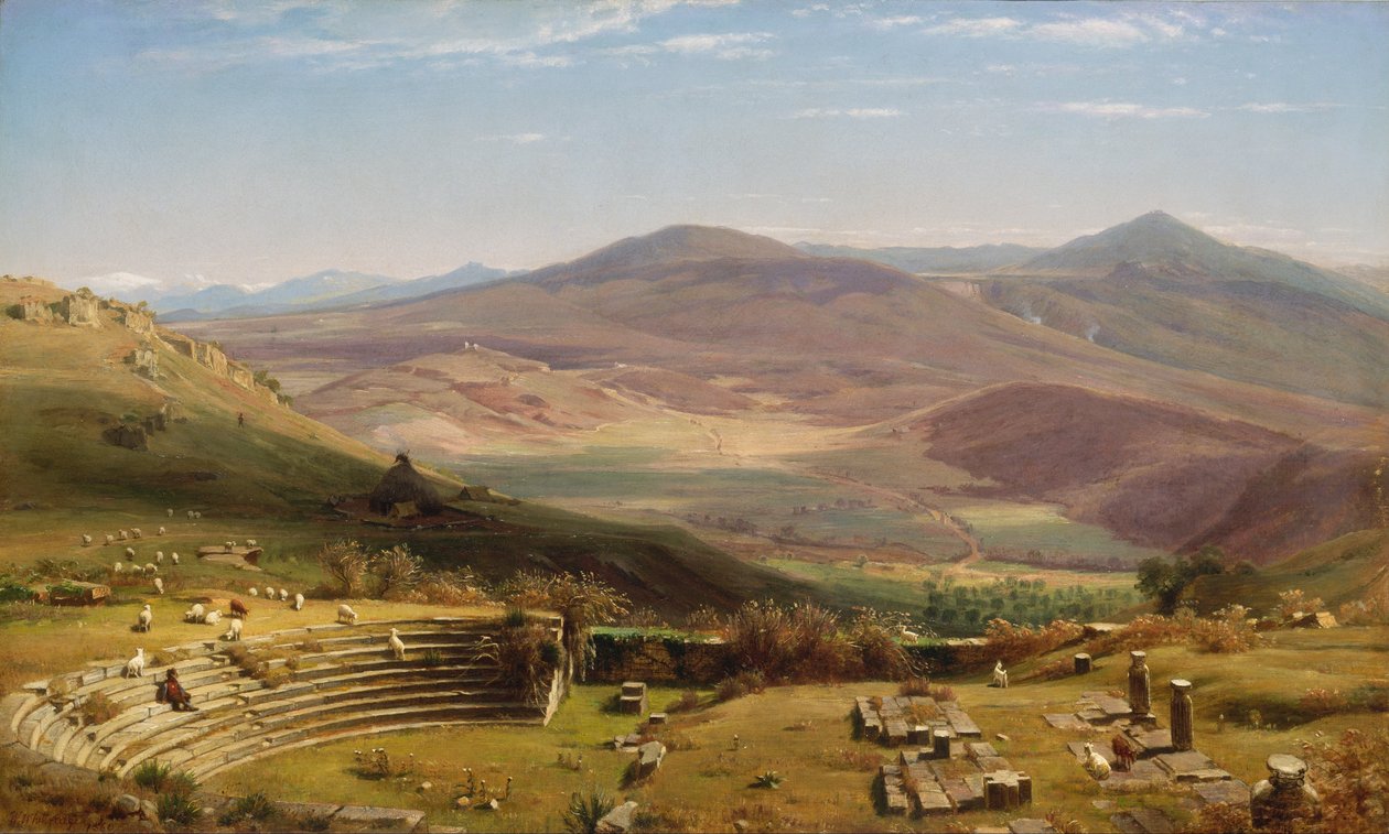 Das Amphitheater von Tusculum und die Albaner Berge, Rom von Worthington Whittredge
