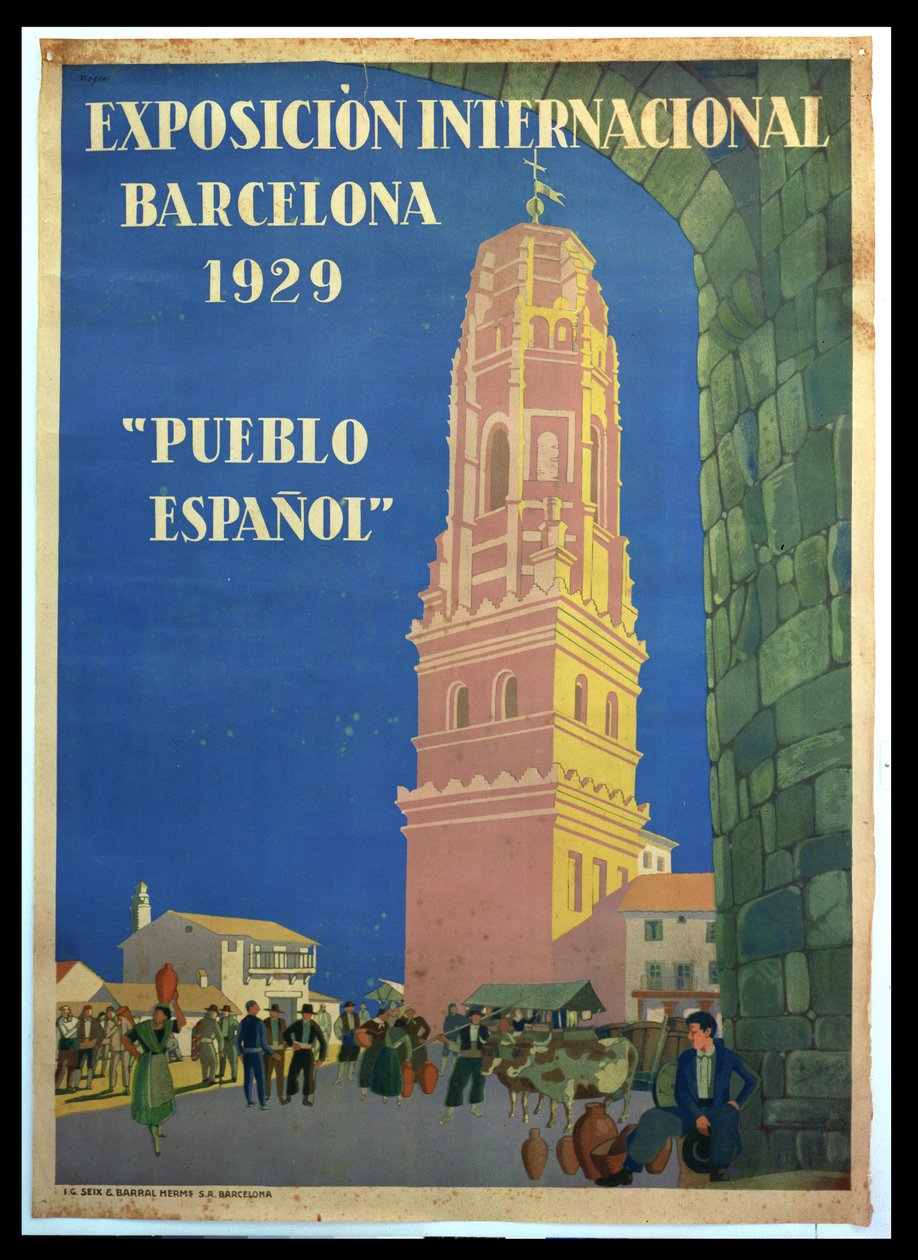 Plakat zur Internationalen Ausstellung in Barcelona, 1929 von Xavier Nogues