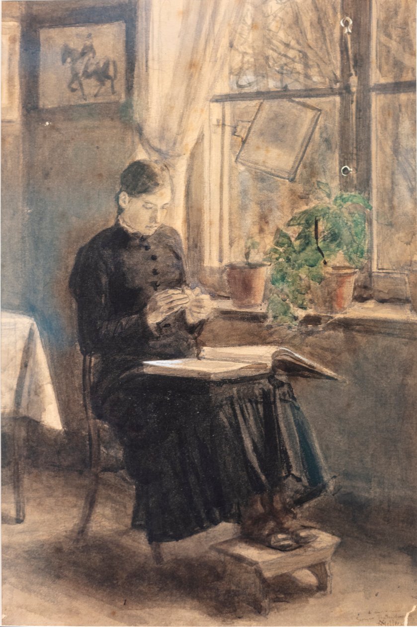 Spitzenklöpplerin (La Dentellière) von Xavier Mellery