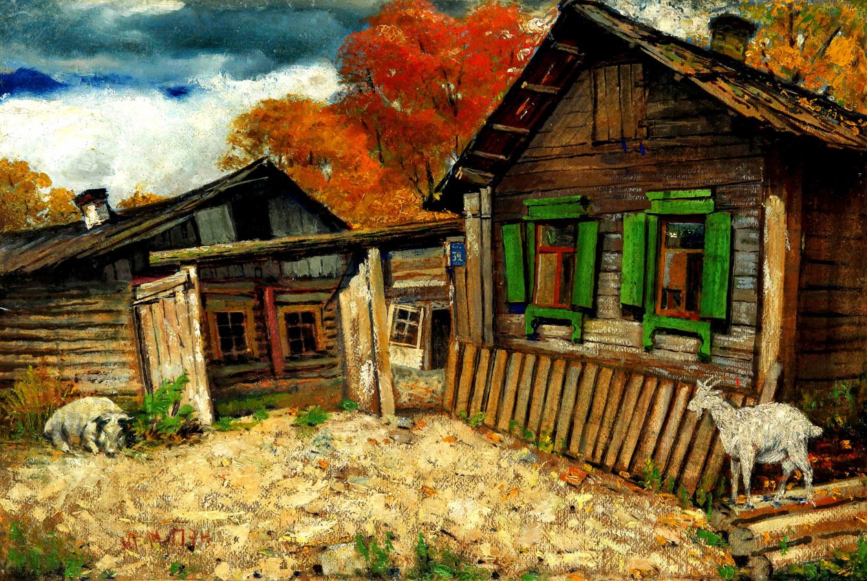 Haus mit einer Ziege von Yehuda Pen