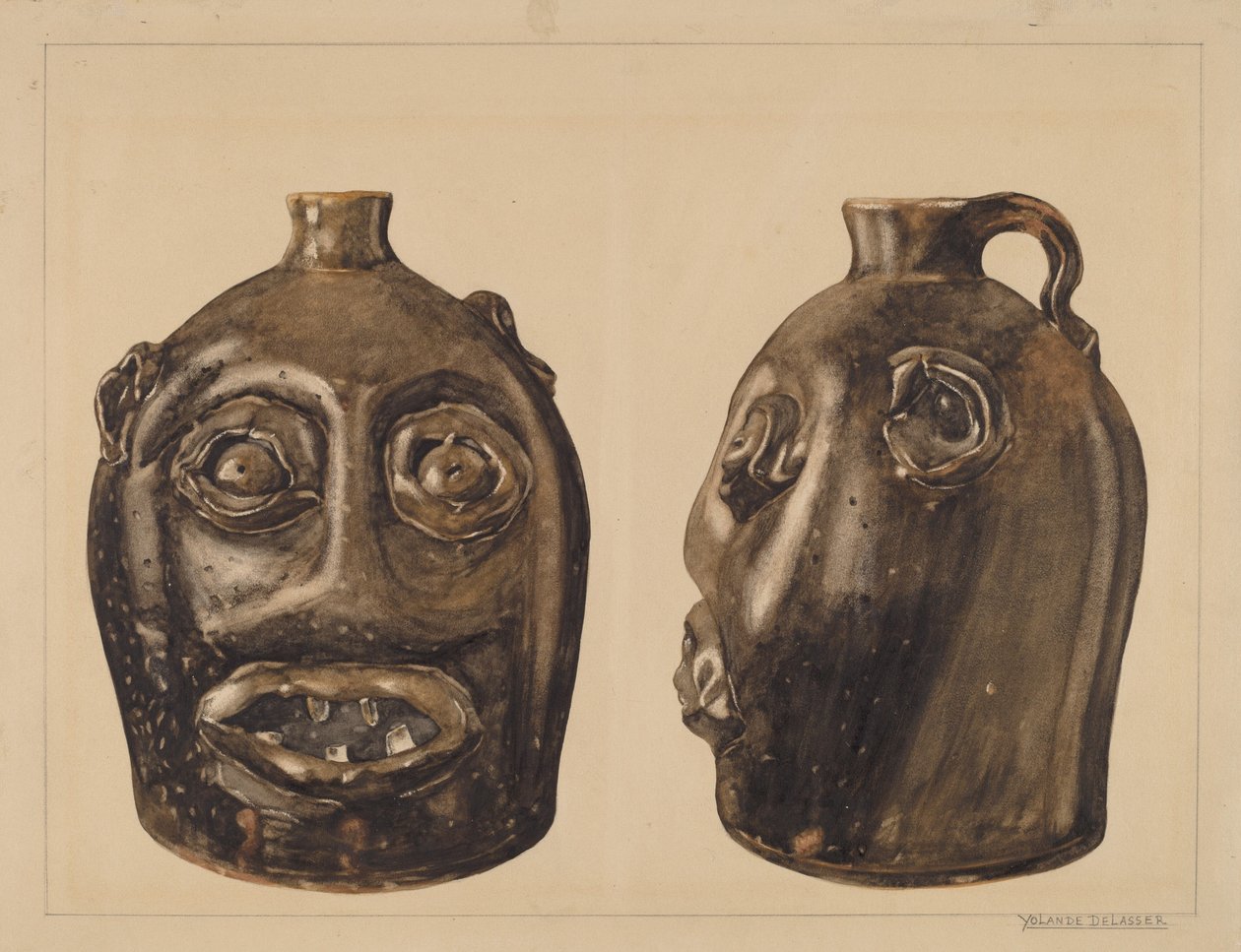 Grotesker Krug, um 1936 von Yolande Delasser