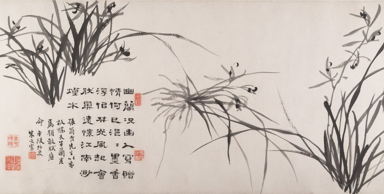 Orchideen und Bambus von Zheng Xie