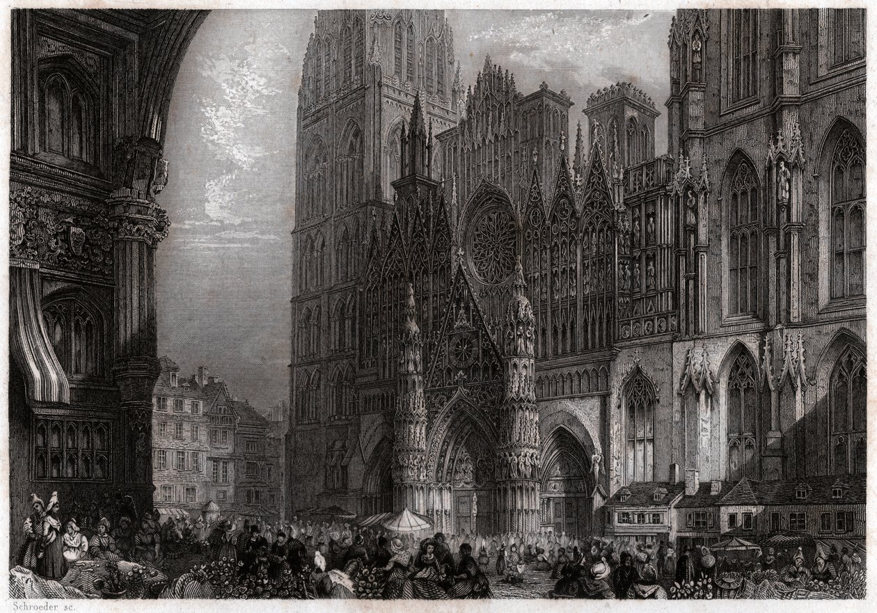 Kathedrale von Rouen, ca. 1850 von . .