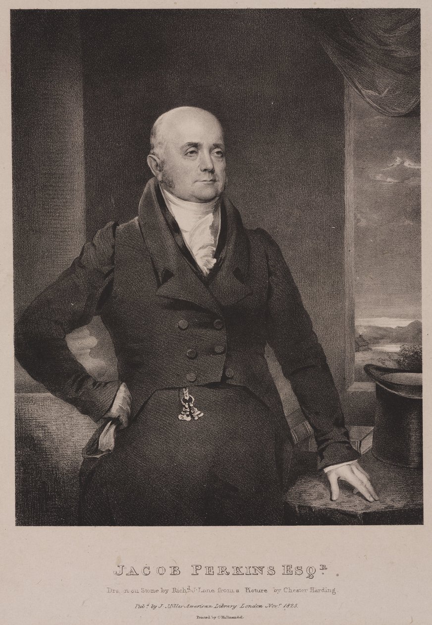 Jacob Perkins, amerikanischer Maschinenbauingenieur und Erfinder von Frederick (attr. to) Barnard