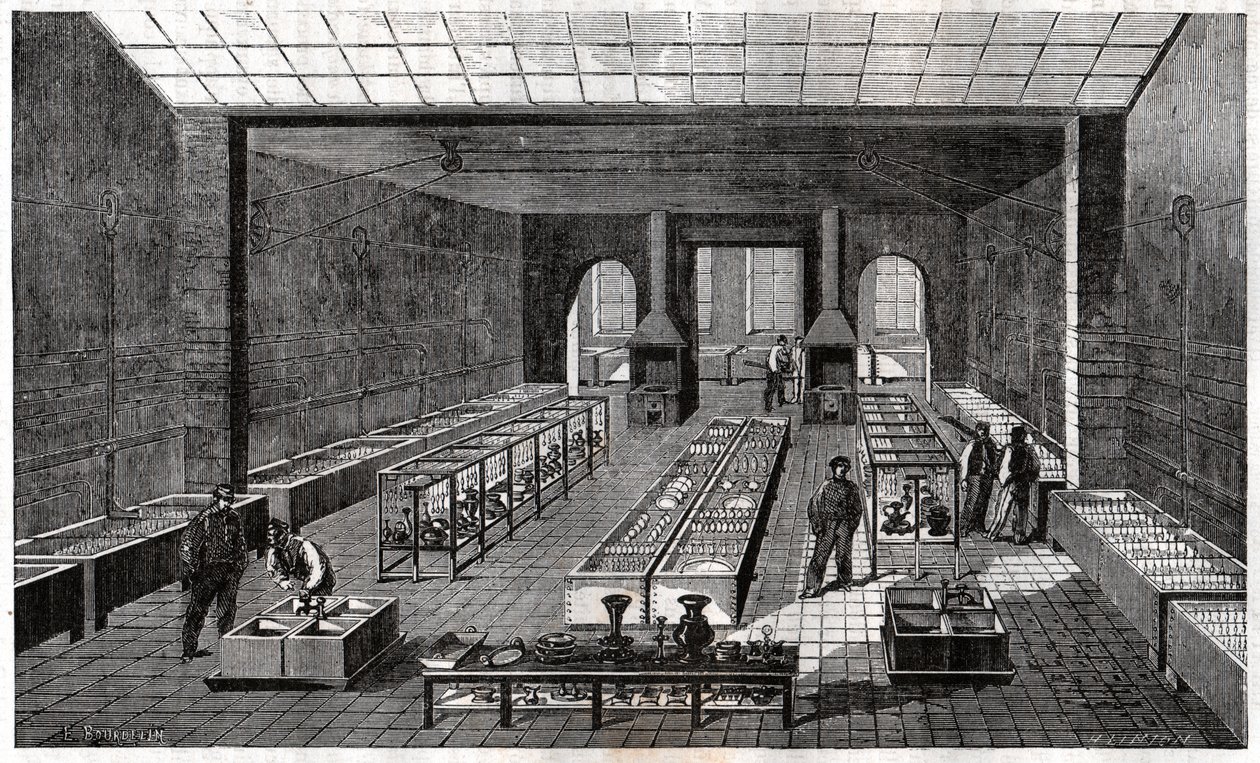 Arbeiter in der Silberschmiede von Frederick (attr. to) Barnard