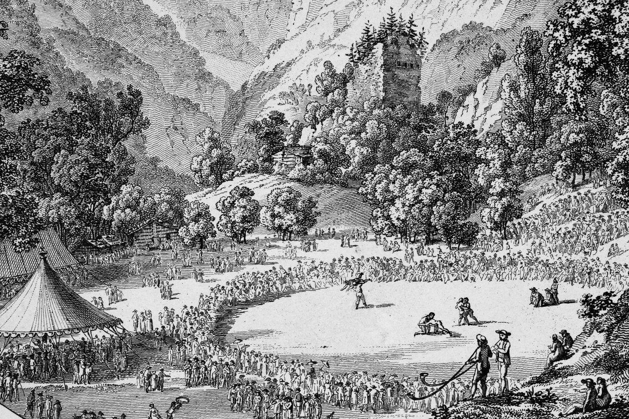 Schweiz Unspunnenfest 1805 (s/w Foto) von Frederick (attr. to) Barnard