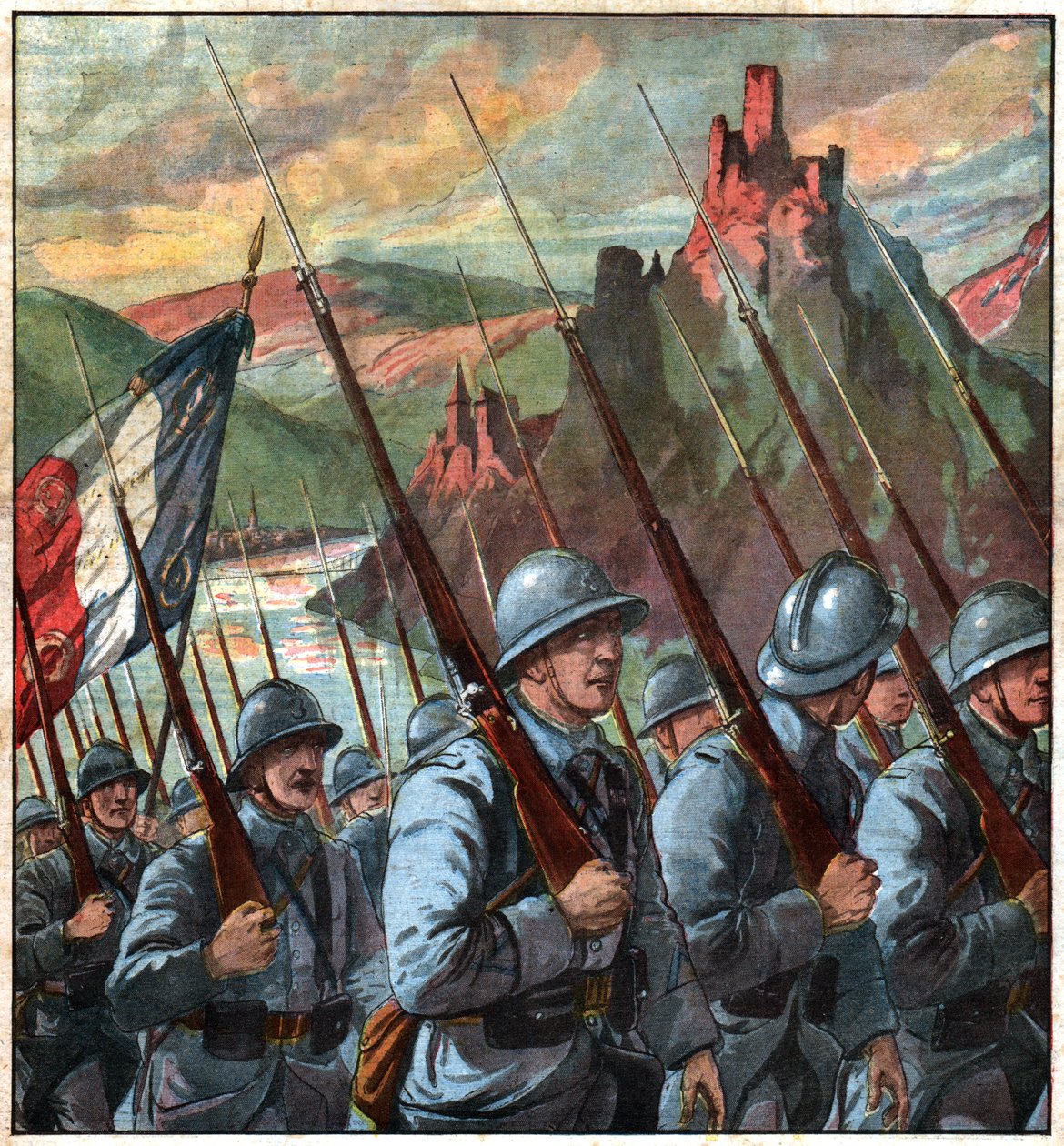 Französische Truppen im Rheinland von Ferdinand Georg Waldmuller