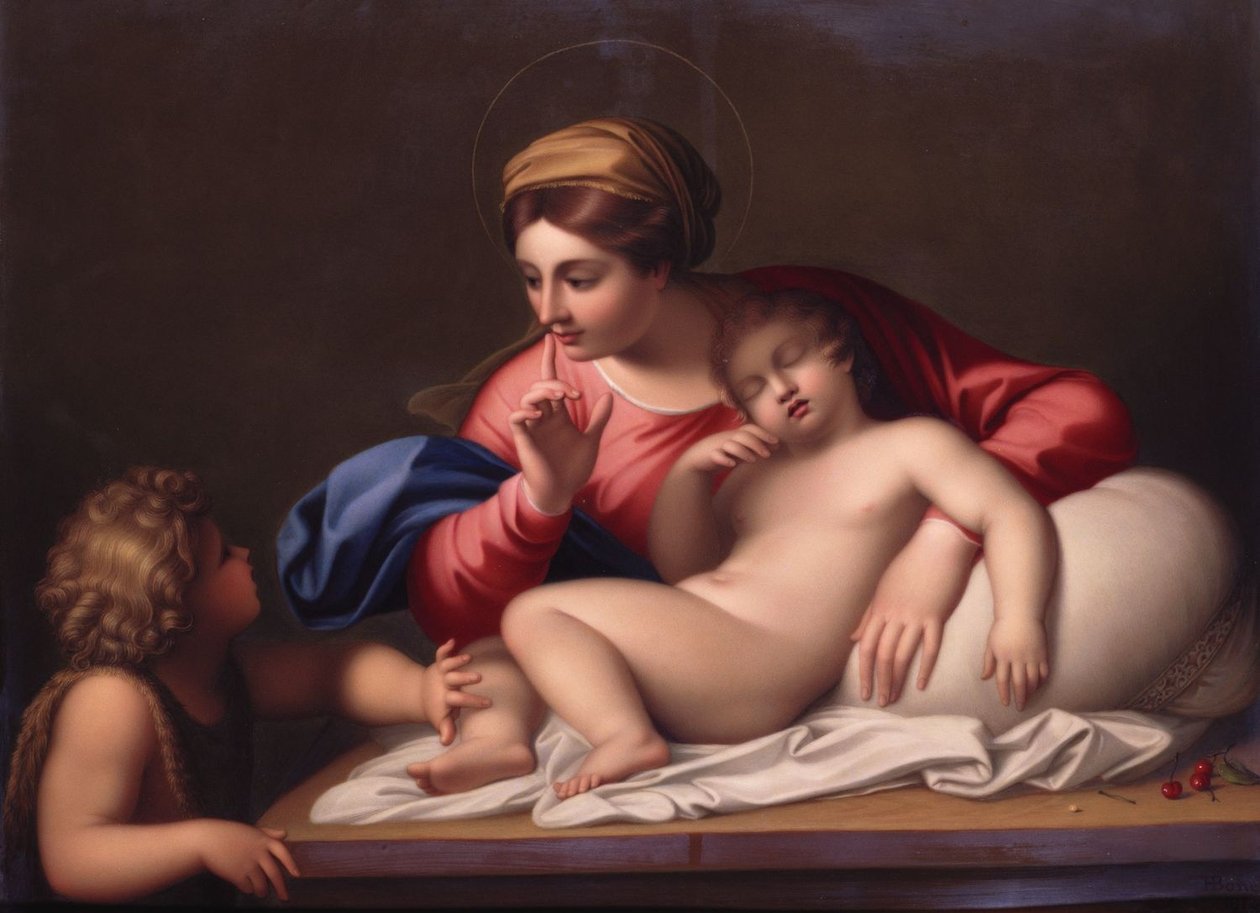 Die Madonna und das schlafende Kind mit Johannes dem Täufer von Annibale Carracci