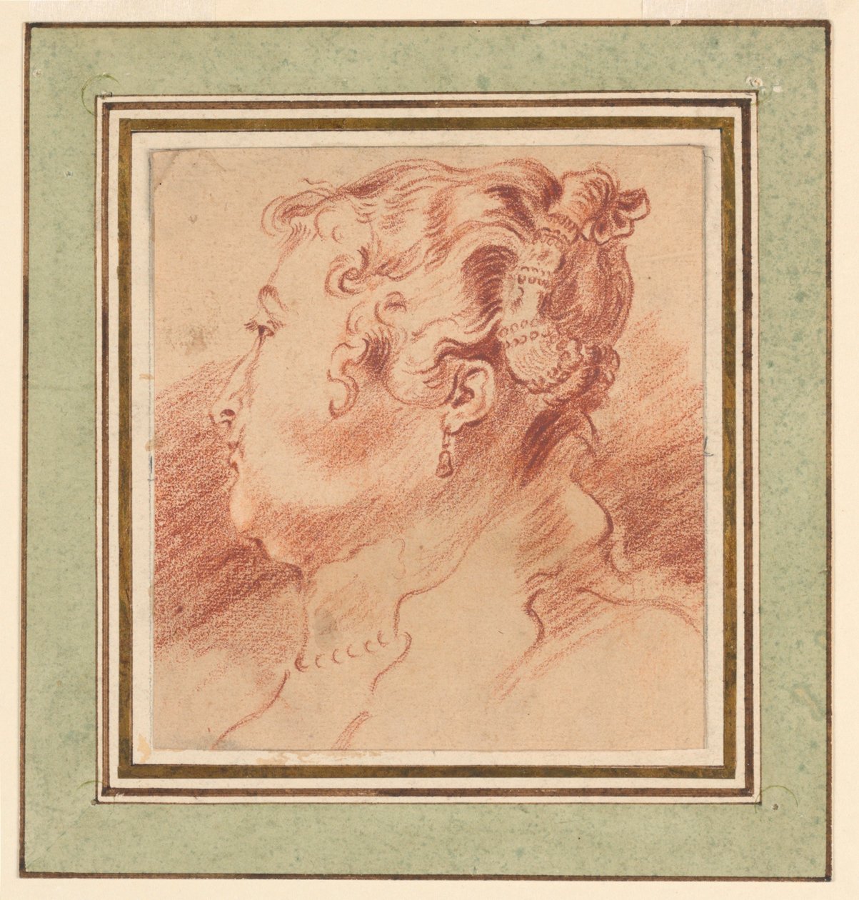 Studie eines Frauenkopfes von after Antoine Watteau