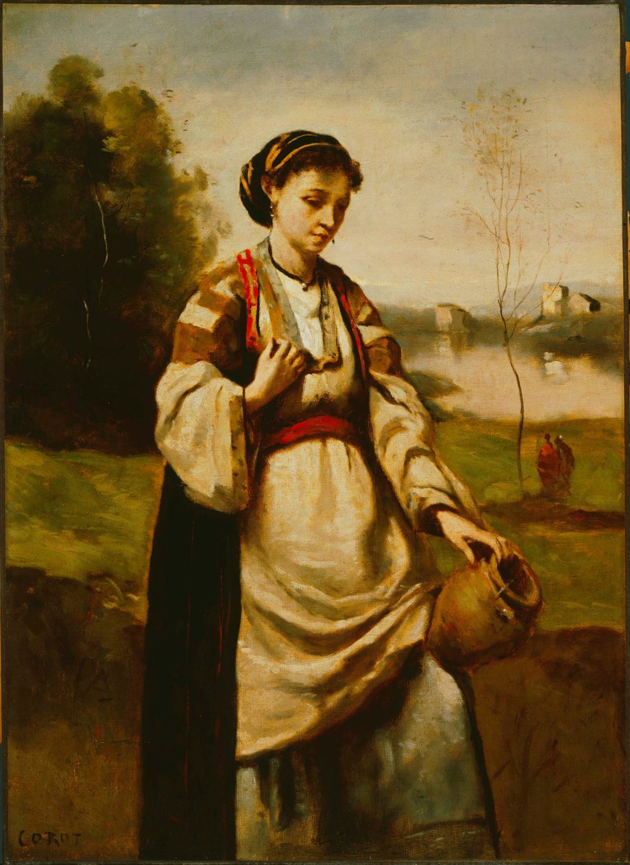 Frau mit Wasserkrug von Jean Baptiste Camille Corot
