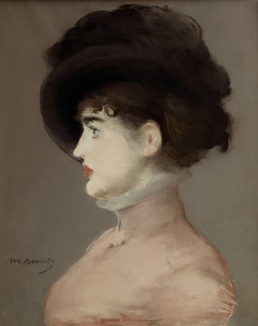 Die Frau mit dem schwarzen Hut: Porträt von Irma Brunner, die Wienerin von Édouard Manet