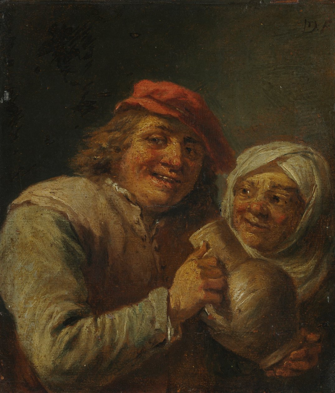 Alter Mann und Frau von imitator of David Teniers