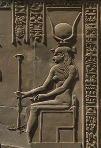 Detail eines Reliefs, Hathor