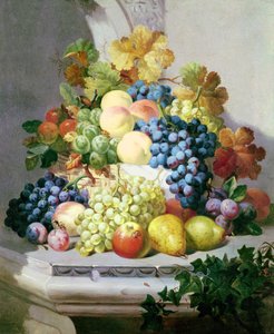 Stillleben mit Trauben und Birnen