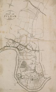 Eine Karte von Fulham, London, 1813