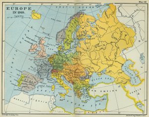 Karte von Europa im Jahr 1910