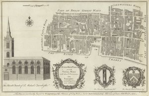 Karte der Queenhithe und Vintry Bezirke, London