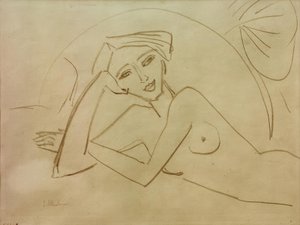Nacktes liegendes Mädchen
