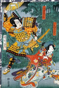 Samurai trifft seine Geliebte im Bambusgarten