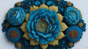 Mandala: Blaue Rosen-Elemente_02