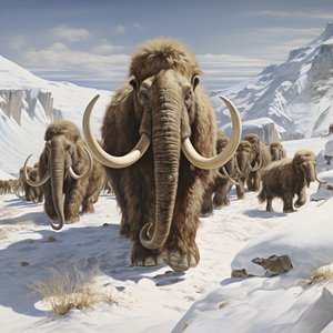 Wollmammut-Herde in der Tundra 1